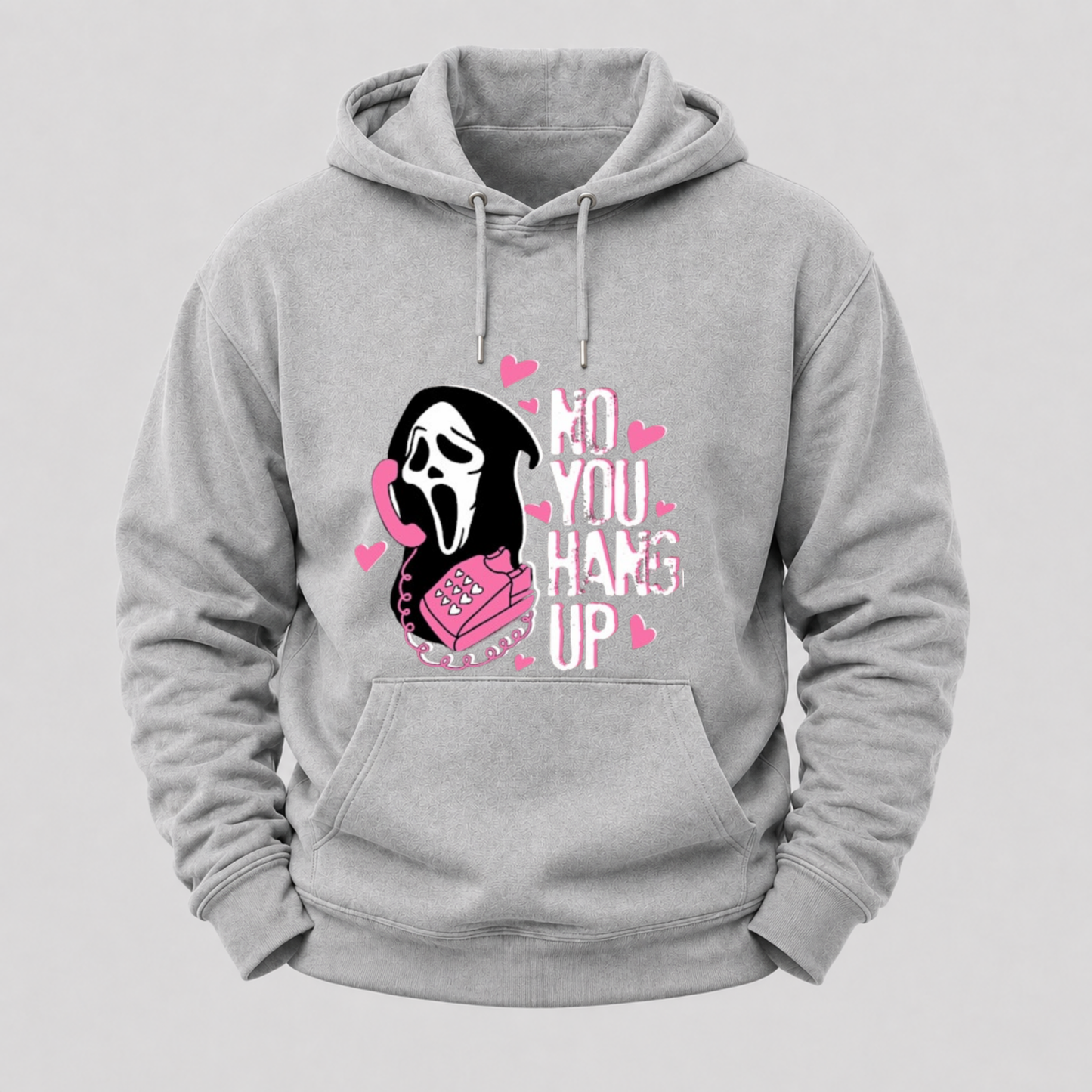 No You Hang Up Funny Ghost Calling Horror Halloween Pink Halloween Hoodie