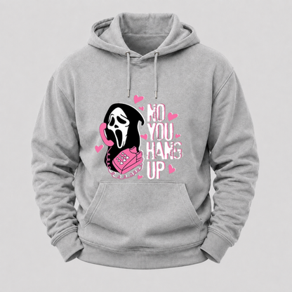 No You Hang Up Funny Ghost Calling Horror Halloween Pink Halloween Hoodie