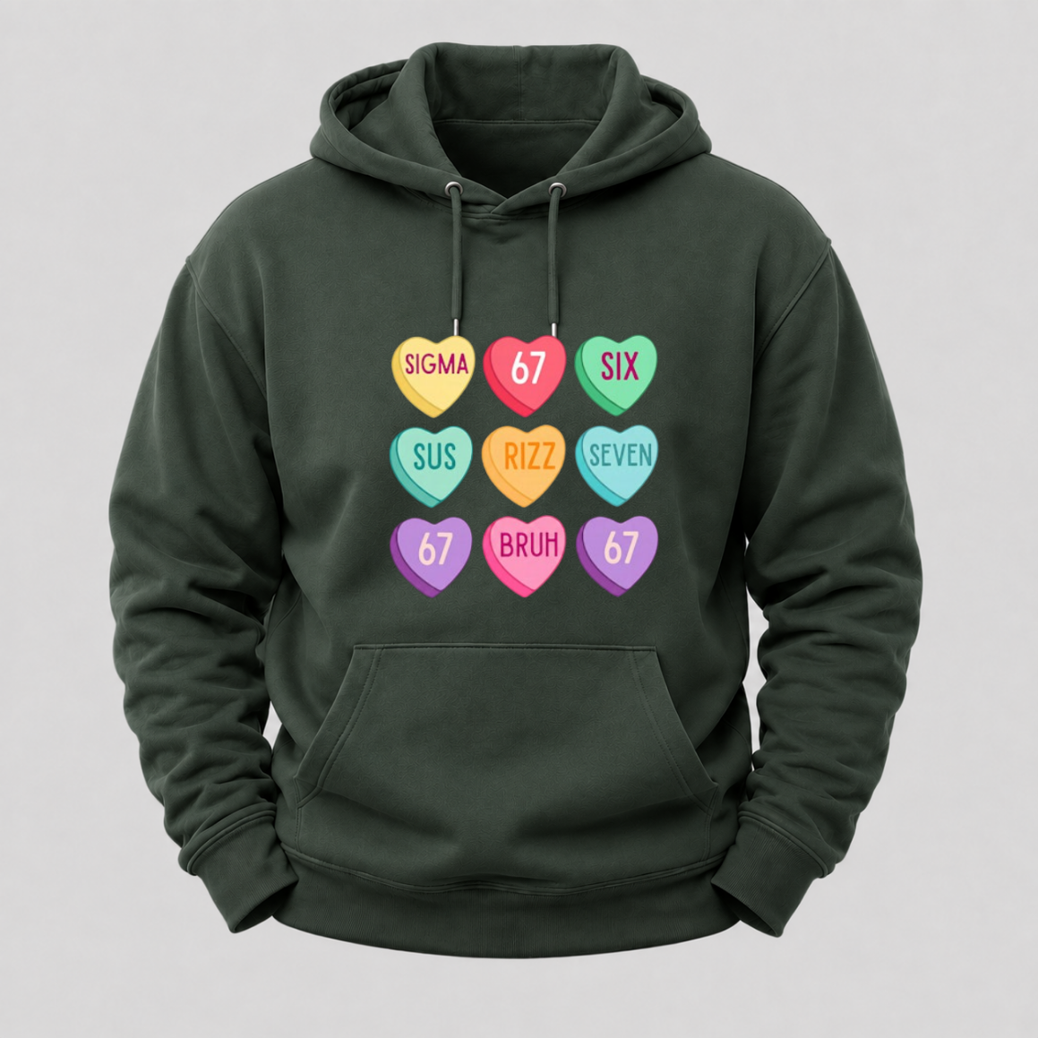 Valentine’s Day 67 Meme Six Seven Heart Kids 6 7 Boys Funny Hoodie