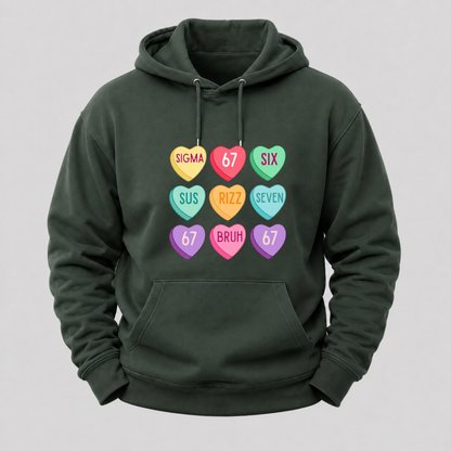 Valentine’s Day 67 Meme Six Seven Heart Kids 6 7 Boys Funny Hoodie