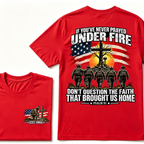 Custom EST.Year Prayed Under Fire Psalm 91 Veteran Double Print T-Shirt