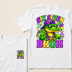 Mardi Gras Six Seven Bruh Mardigator Alligator 6 7 Meme T Shirt
