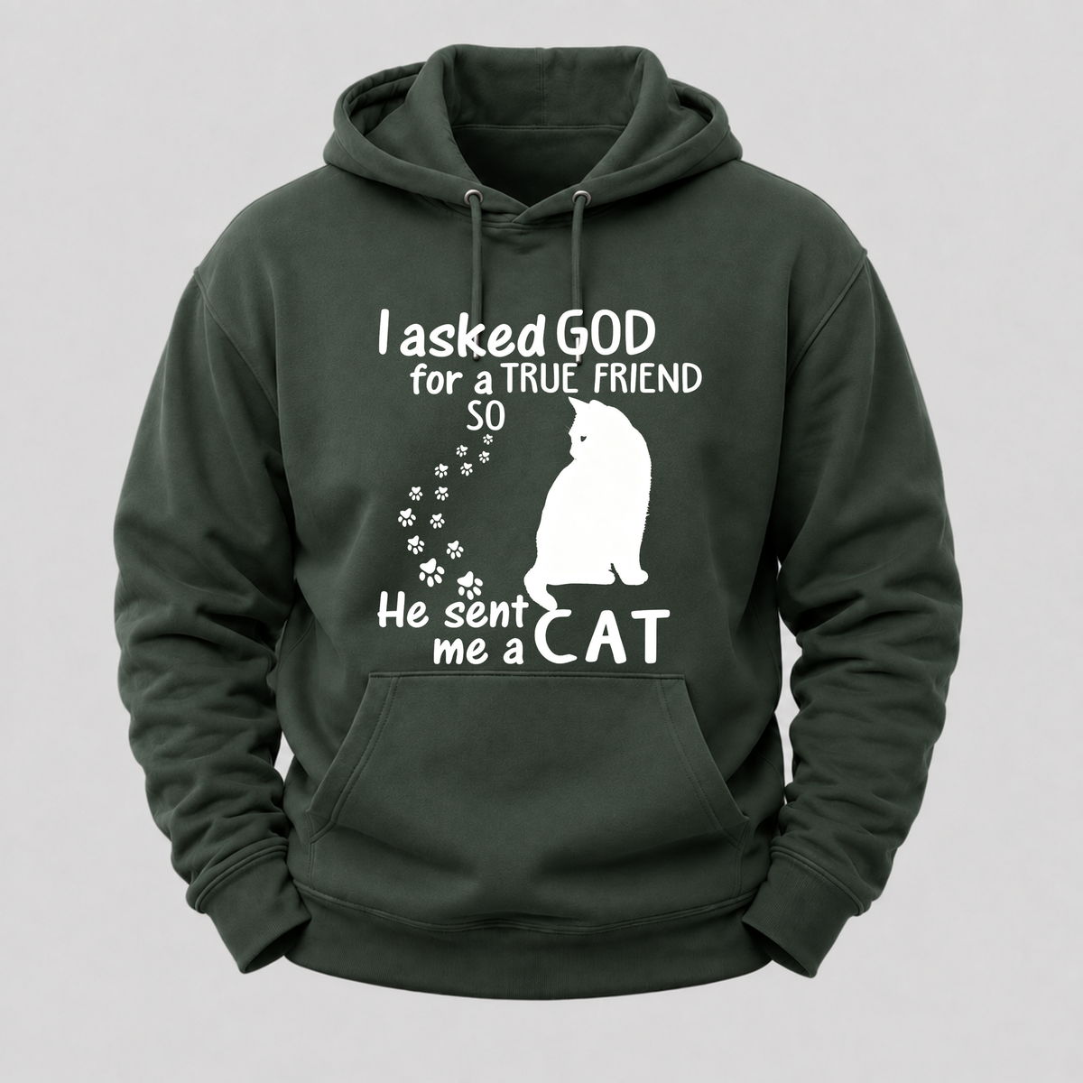 I Asked God For A True Friend Cat Hoodie