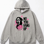No You Hang Up Funny Ghost Calling Horror Halloween Pink Halloween Hoodie