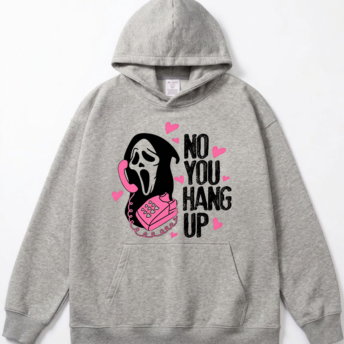 No You Hang Up Funny Ghost Calling Horror Halloween Pink Halloween Hoodie