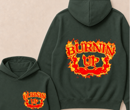 Burnin Up Vintage Flames Hoodie