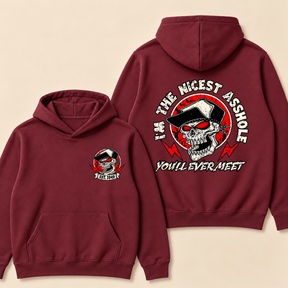 Custom EST. Year-I'm The Nicest Asshole You'll Ever Meet Print Hoodie