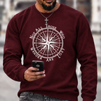Not All Those Who Wander Are Lost Compass Graphic Crewneck Sweatshirt