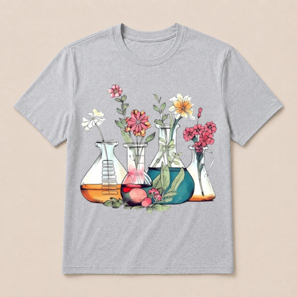 Laboratory Floral Beakers Chemistry Lab Scientist Best Gift For Science Lover Science T Shirt