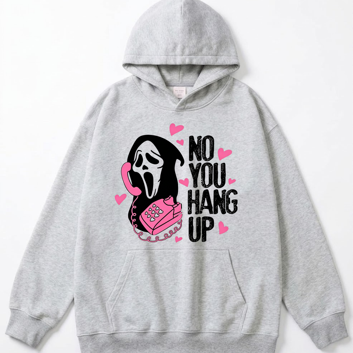 No You Hang Up Funny Ghost Calling Horror Halloween Pink Halloween Hoodie