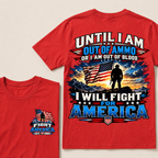 Custom Year Fight For America Patriotic Double Print Tee