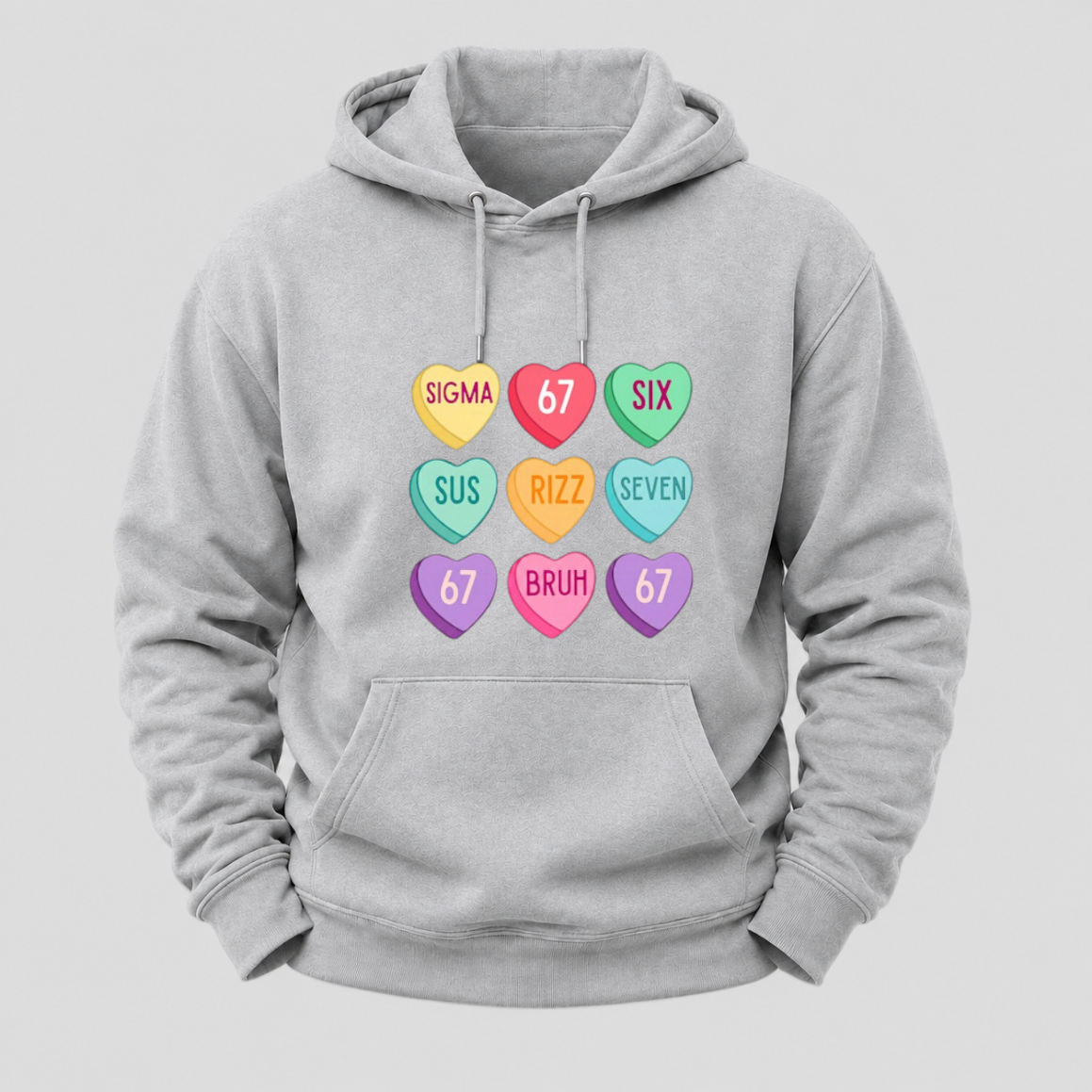 Valentine’s Day 67 Meme Six Seven Heart Kids 6 7 Boys Funny Hoodie