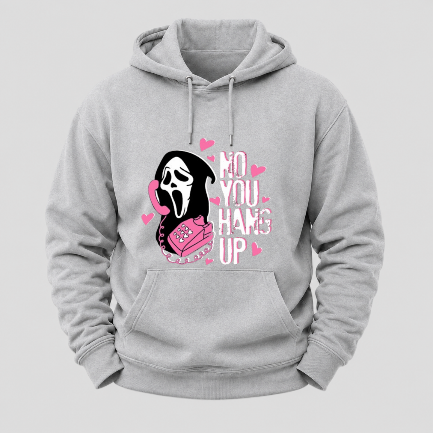 No You Hang Up Funny Ghost Calling Horror Halloween Pink Halloween Hoodie