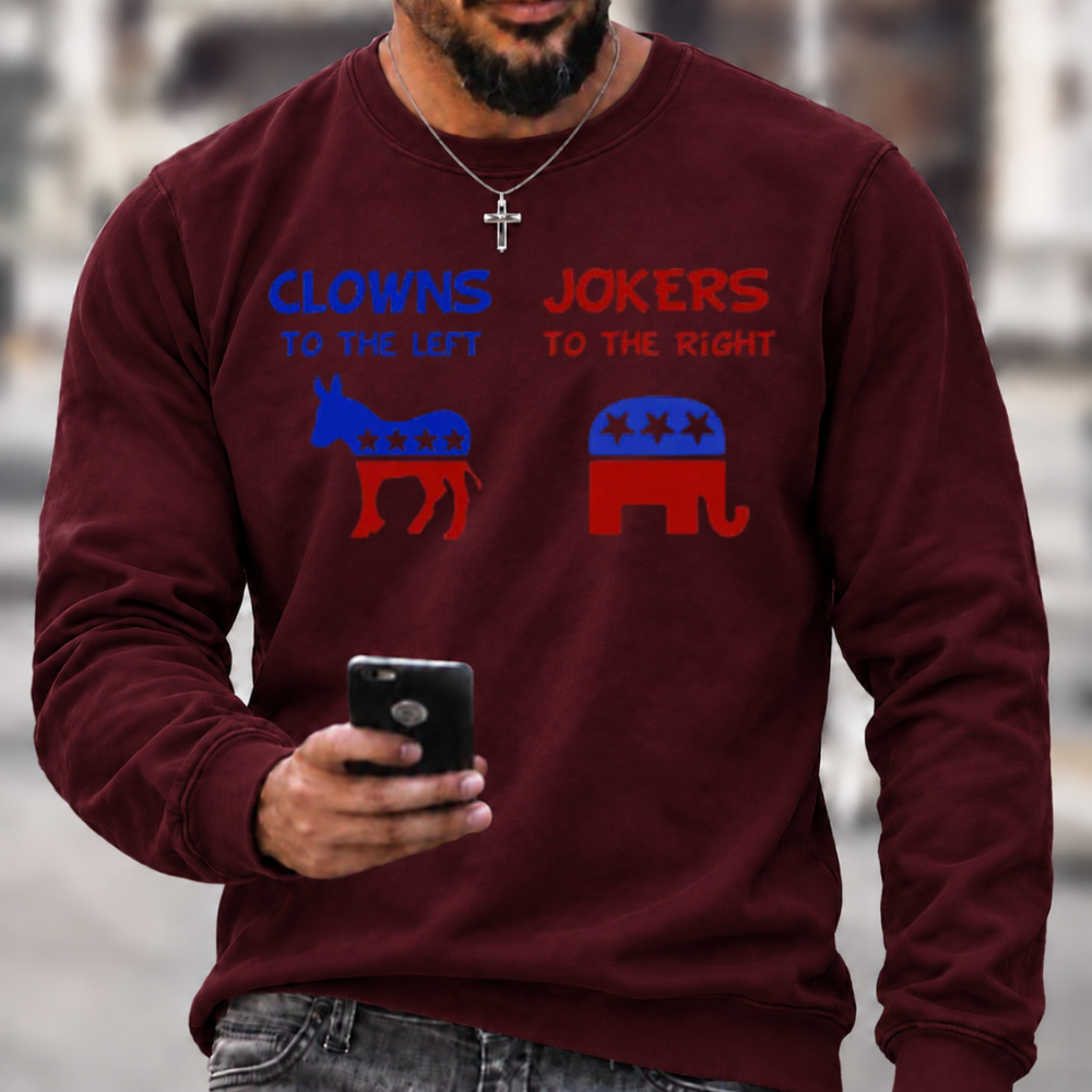 Clowns To The Left Jokers To The Right Crewneck Sweatshirt