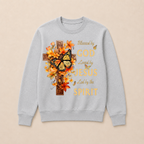 Blessed By God Loved By Jesus Fall Leaves Christian Cross Jesus God Christian Crewneck Sweatshirt