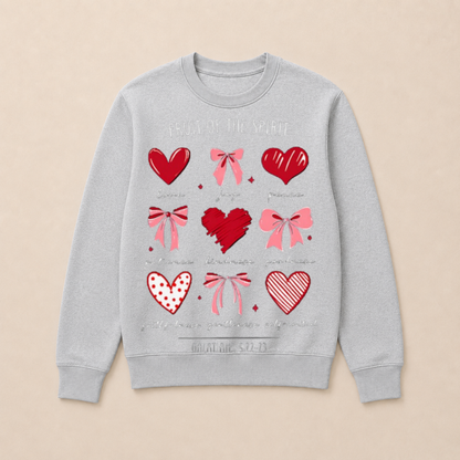 Fruit of The Spirit Christian Hearts Galatians 522 23 Crewneck Sweatshirt