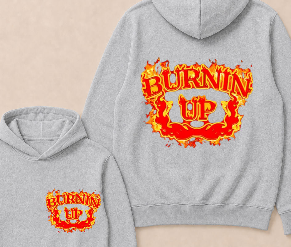 Burnin Up Vintage Flames Hoodie