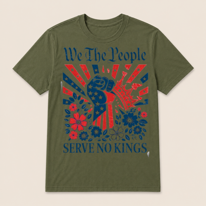 We The People Serve No Kings Stars Stripes America Patriotic T Shirt