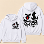 Custom EST. Year-Money Talks Evil Face Print Hoodie