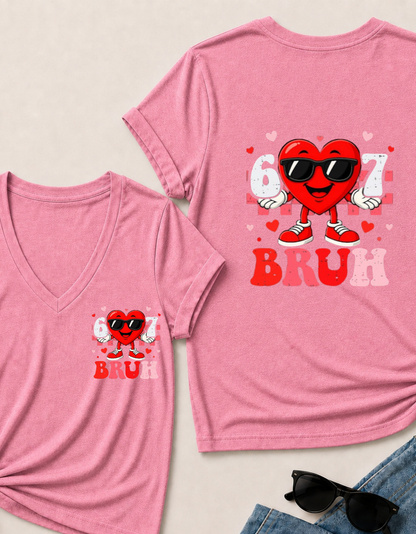 Six Seven 67 Bruh 6 7 Meme Funny Valentine Heart Boys Kids T Shirt