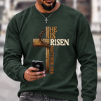 He Is Risen Cross Christian Graphic Sweatshirt