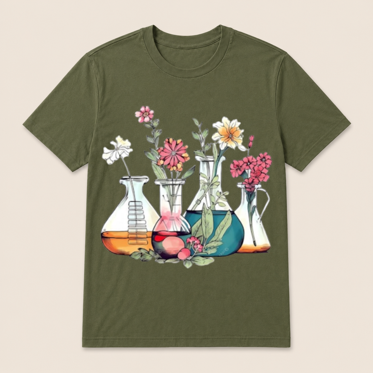 Laboratory Floral Beakers Chemistry Lab Scientist Best Gift For Science Lover Science T Shirt