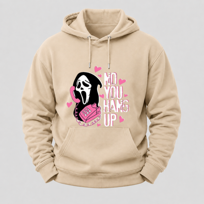 No You Hang Up Funny Ghost Calling Horror Halloween Pink Halloween Hoodie