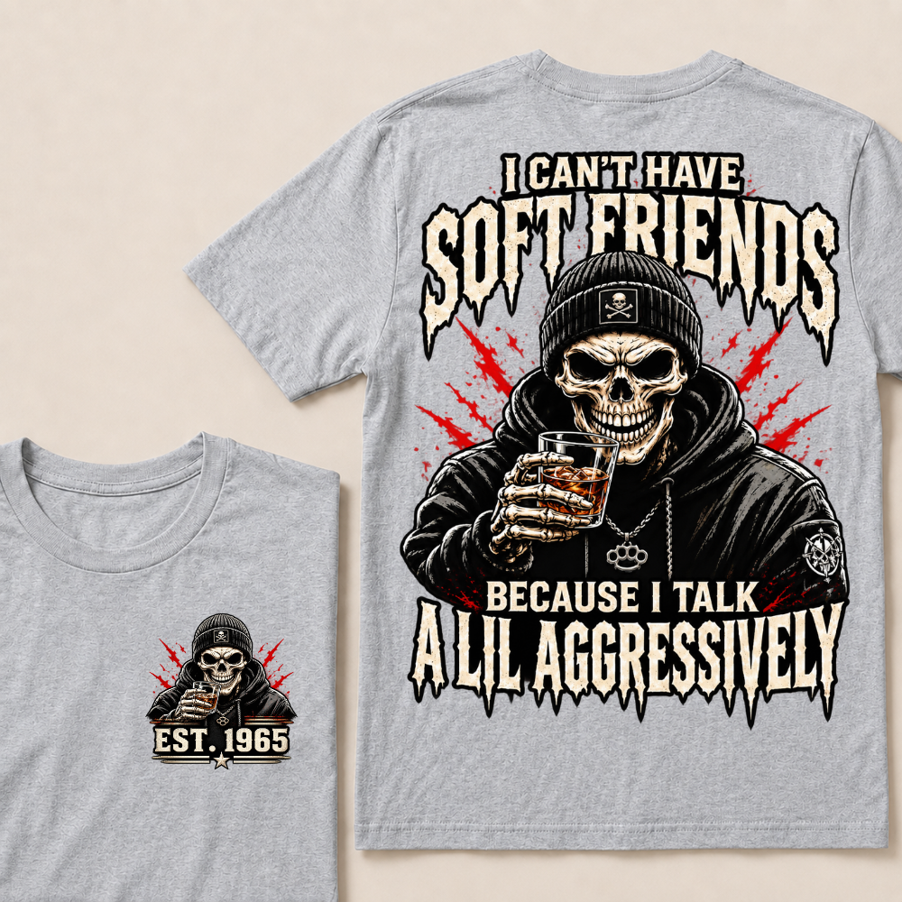 Custom Year Funny Skull Drinking Tee | Beanie Hoodie Skull Whiskey Glass Aggressive Slogan Double Sided Print Mens Graphic T-Shirt