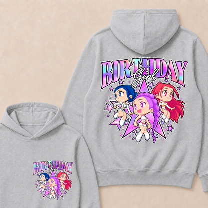 Kpop Demon Hunters Birthday Girl Adorable Chibi Group Shot Hoodie