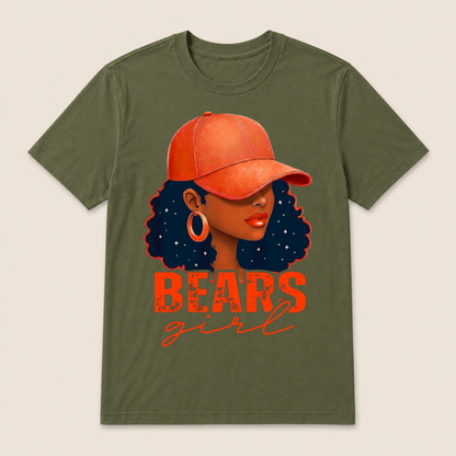 Vintage Bear Girl Black Women Sports Lover T Shirt