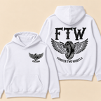 Custom EST. Year-FTW Wheel with Wings FOREVER TWO WHEELS Graphic Print Hoodie