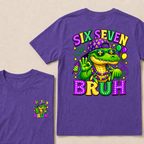Mardi Gras Six Seven Bruh Mardigator Alligator 6 7 Meme T Shirt
