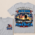 Custom Year Fight For America Patriotic Double Print Tee