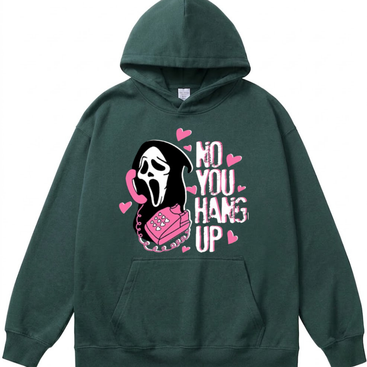 No You Hang Up Funny Ghost Calling Horror Halloween Pink Halloween Hoodie