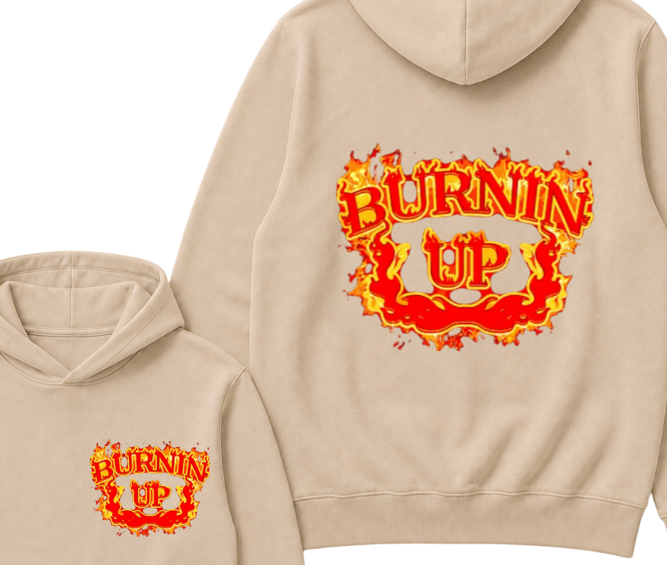 Burnin Up Vintage Flames Hoodie