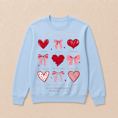 Fruit of The Spirit Christian Hearts Galatians 522 23 Crewneck Sweatshirt