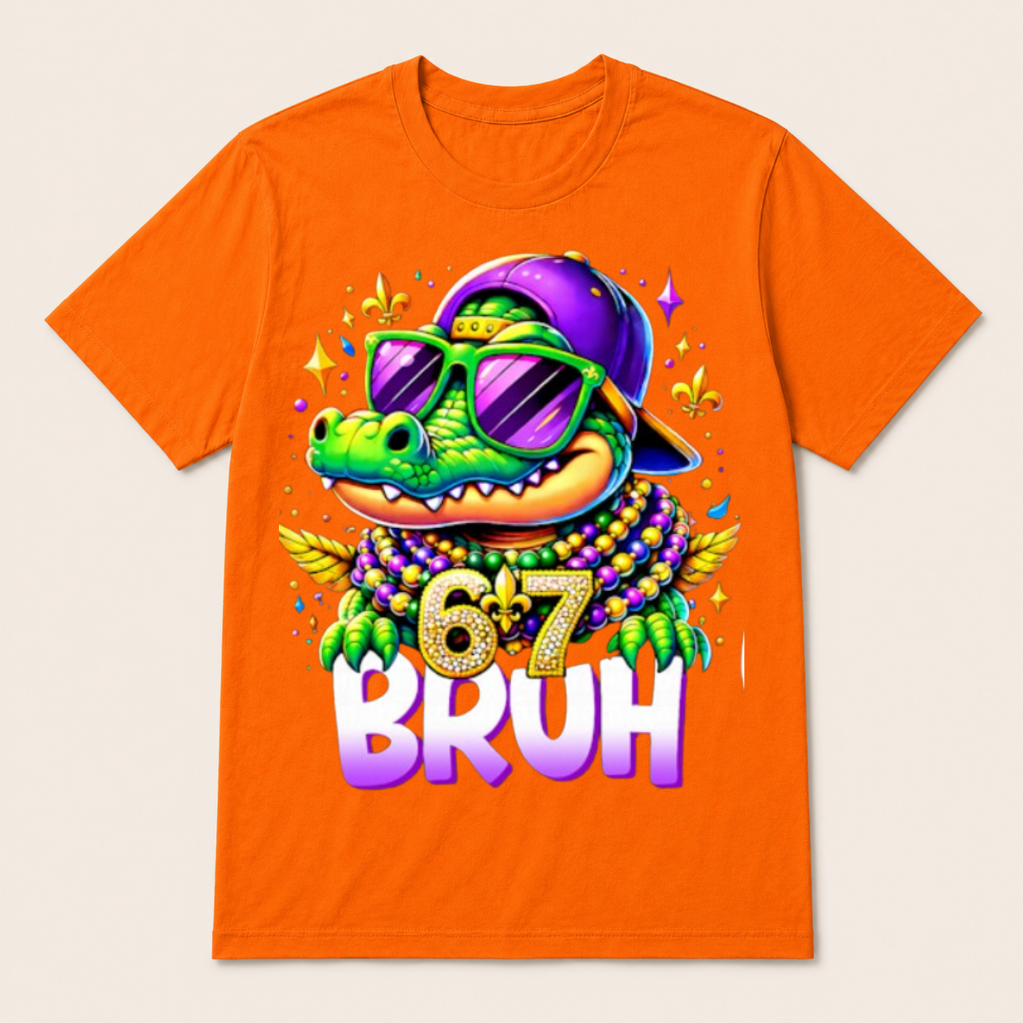67 Mardi Gras Alligator Mardigator Six Seven Bruh Boys 6 7 T Shirt
