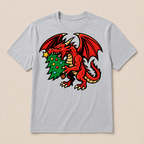 Christmas dragon with tree t-shirt