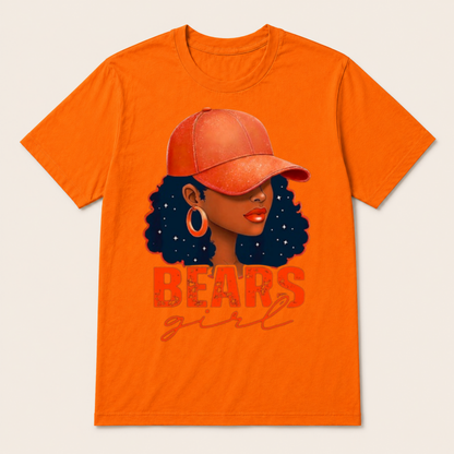 Vintage Bear Girl Black Women Sports Lover T Shirt