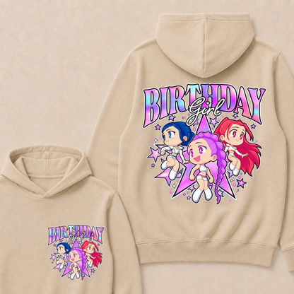 Kpop Demon Hunters Birthday Girl Adorable Chibi Group Shot Hoodie