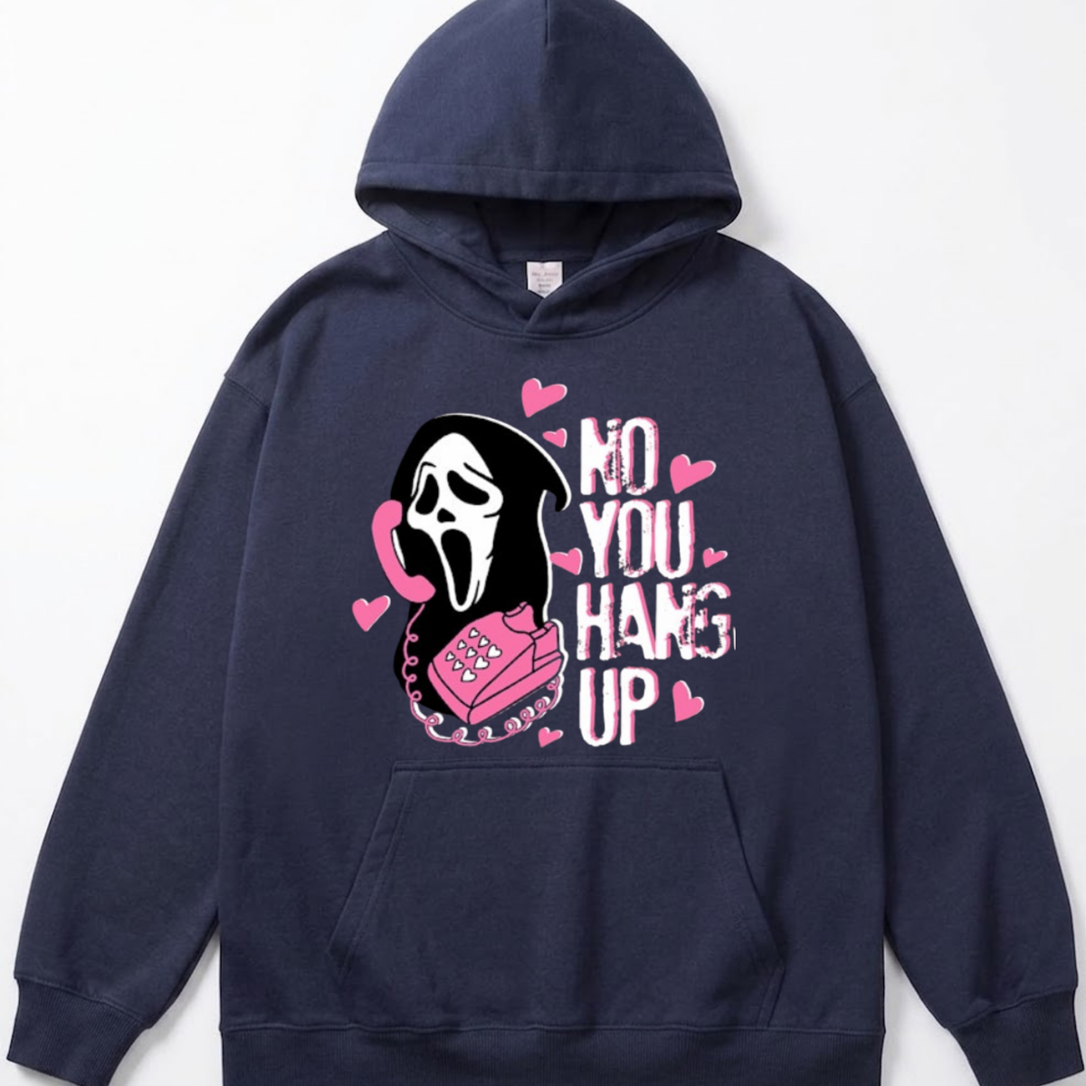No You Hang Up Funny Ghost Calling Horror Halloween Pink Halloween Hoodie