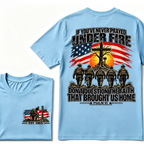 Custom EST.Year Prayed Under Fire Psalm 91 Veteran Double Print T-Shirt