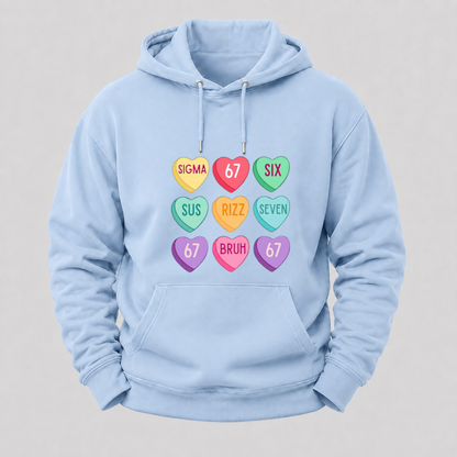 Valentine’s Day 67 Meme Six Seven Heart Kids 6 7 Boys Funny Hoodie