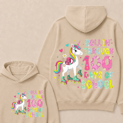 100 Days of School Unicorn 100th Day Smarter Girls Teacher Hoodie