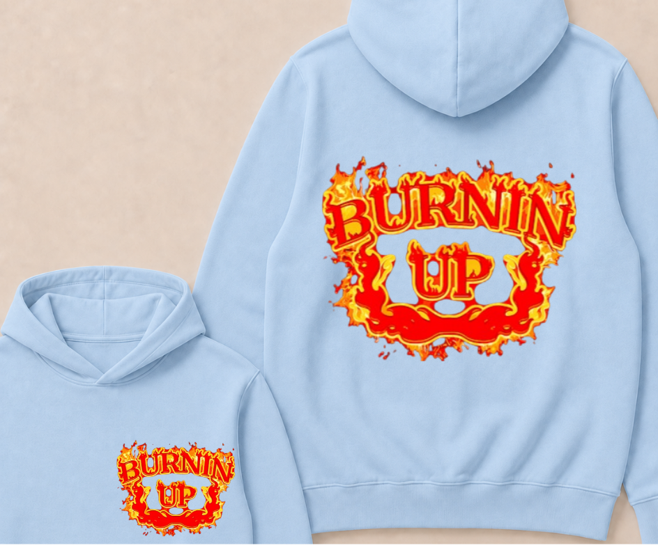 Burnin Up Vintage Flames Hoodie