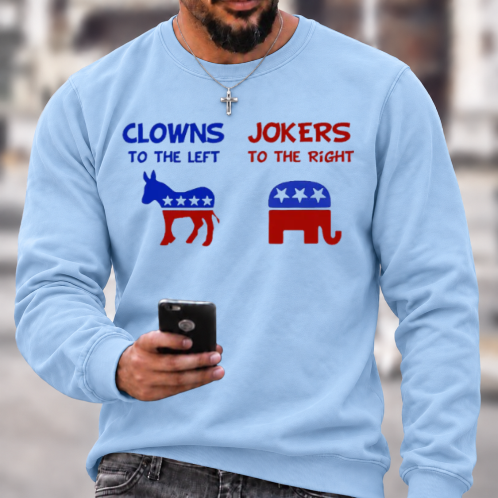 Clowns To The Left Jokers To The Right Crewneck Sweatshirt