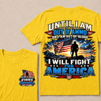 Custom Year Fight For America Patriotic Double Print Tee