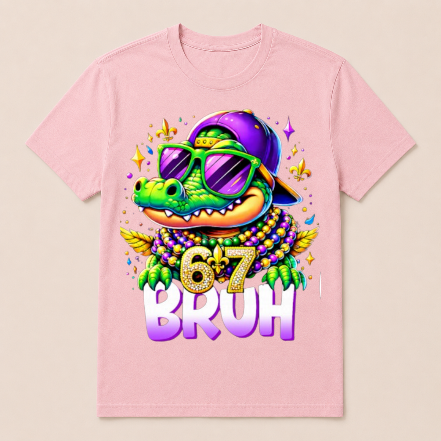 67 Mardi Gras Alligator Mardigator Six Seven Bruh Boys 6 7 T Shirt