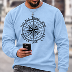 Not All Those Who Wander Are Lost Compass Graphic Crewneck Sweatshirt