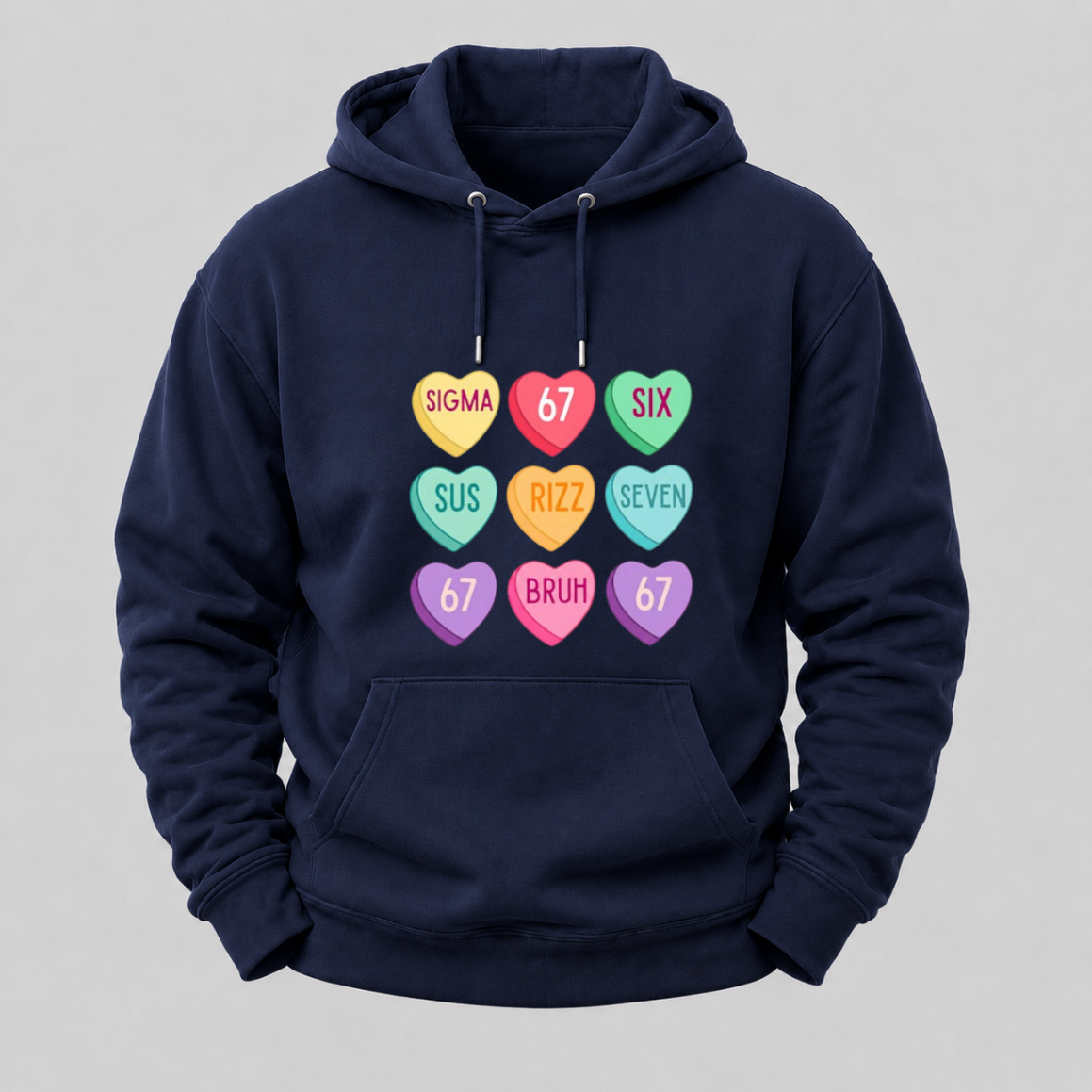 Valentine’s Day 67 Meme Six Seven Heart Kids 6 7 Boys Funny Hoodie